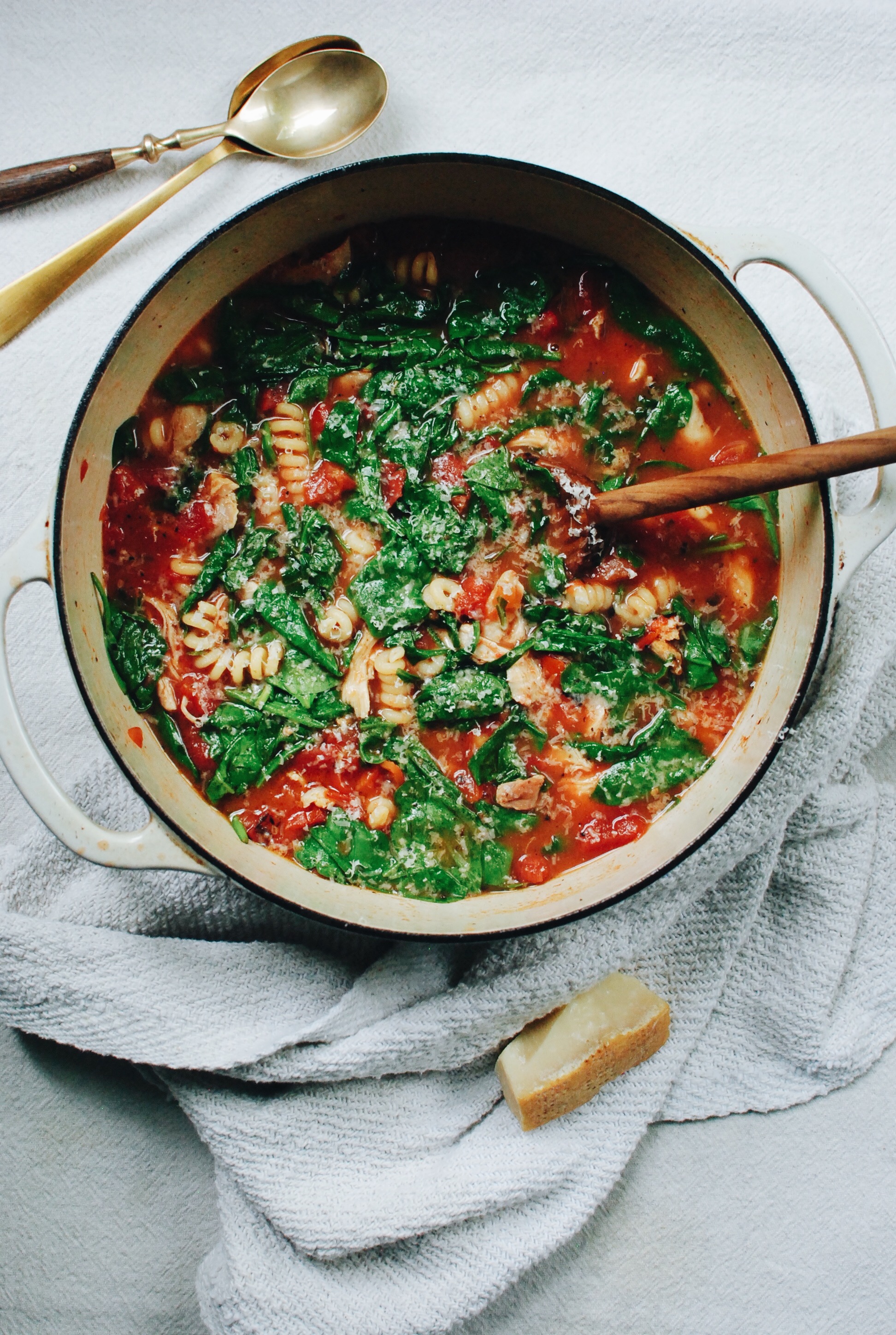 Simple Chicken Pasta Soup / Bev Cooks