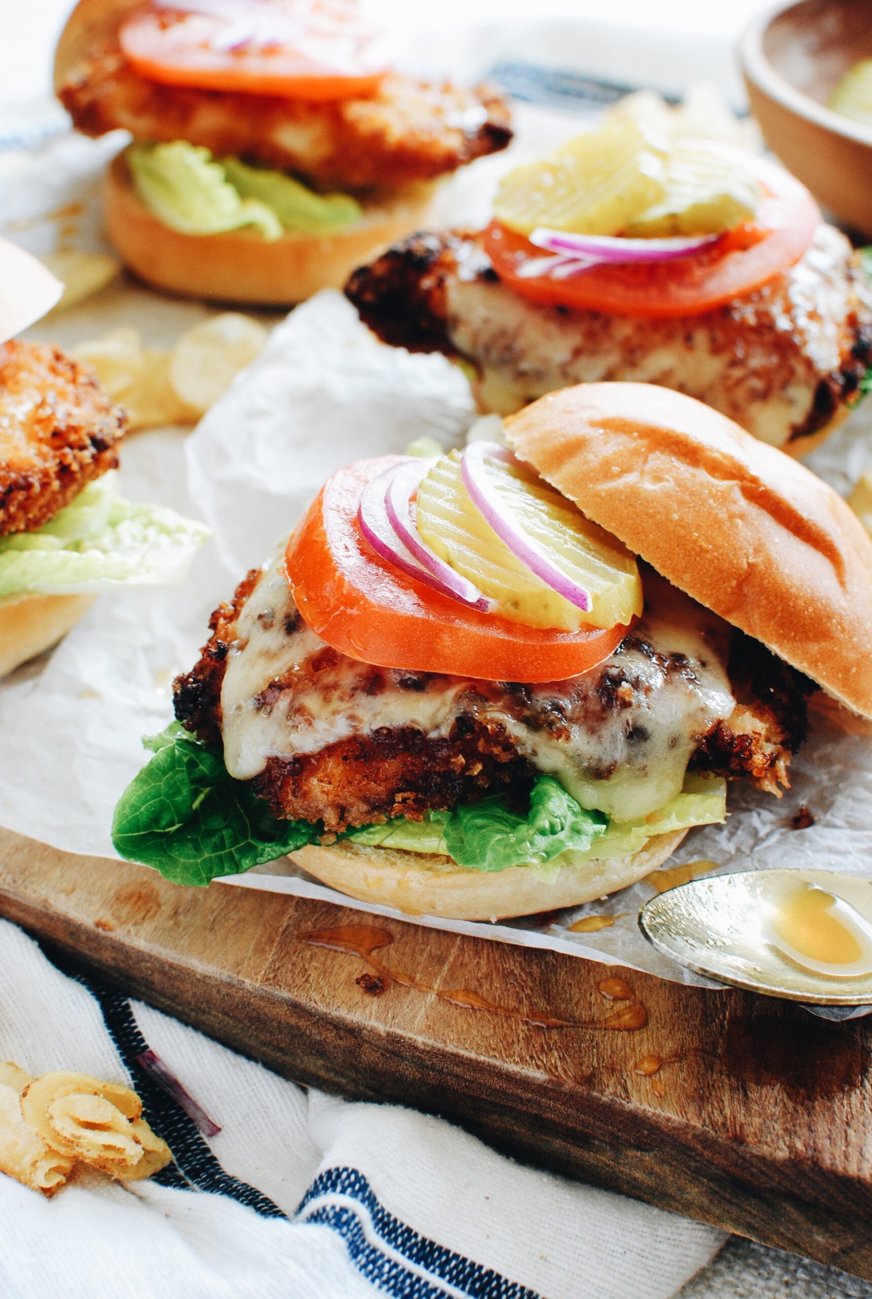 Honey Mustard Chicken Sandwiches - Bev Cooks