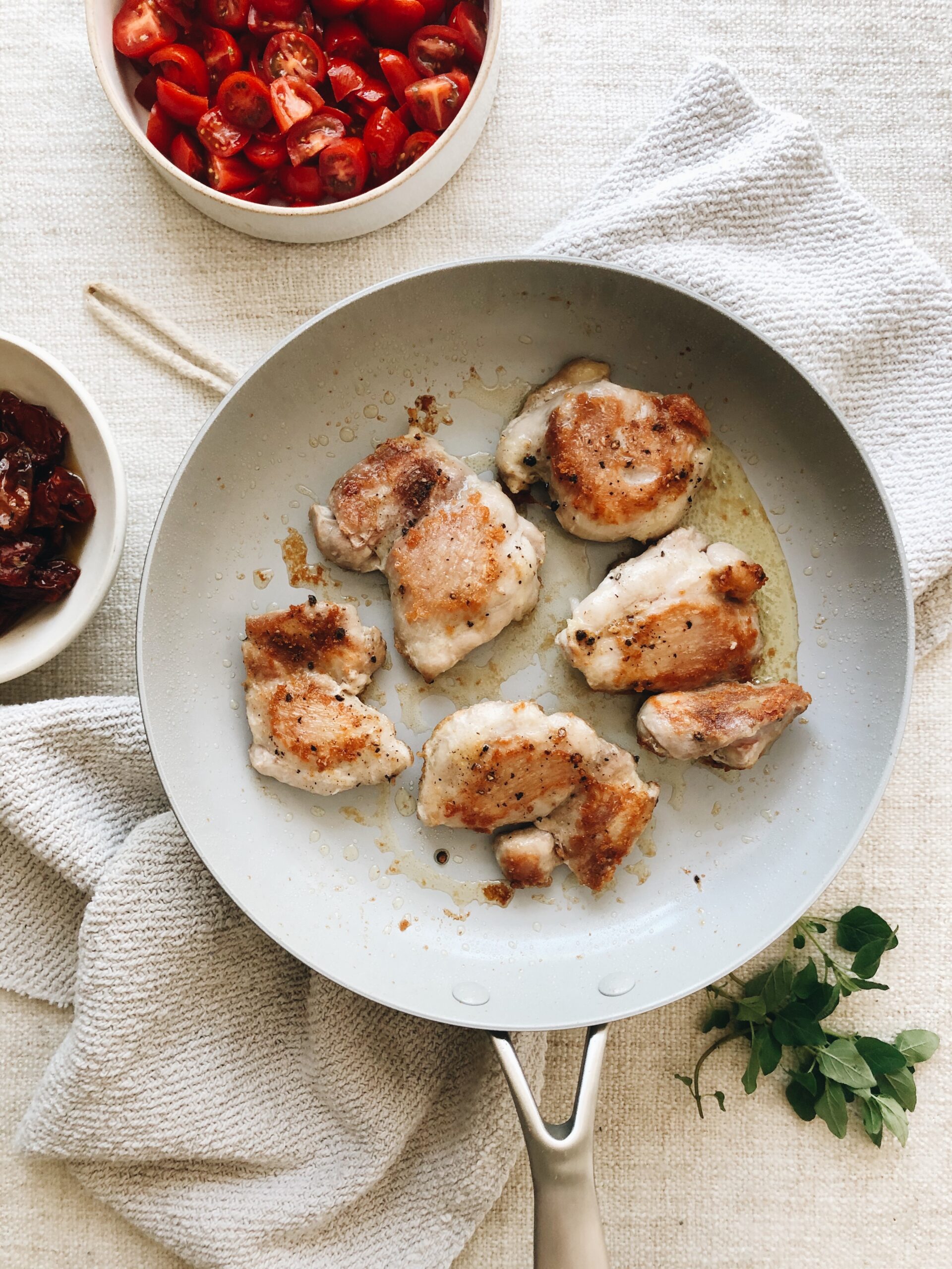 Rustic Chicken and Tomatoes with Angel Hair Pasta - Bev Cooks