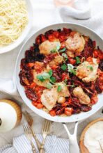 Rustic Chicken and Tomatoes with Angel Hair Pasta / Bev Cooks