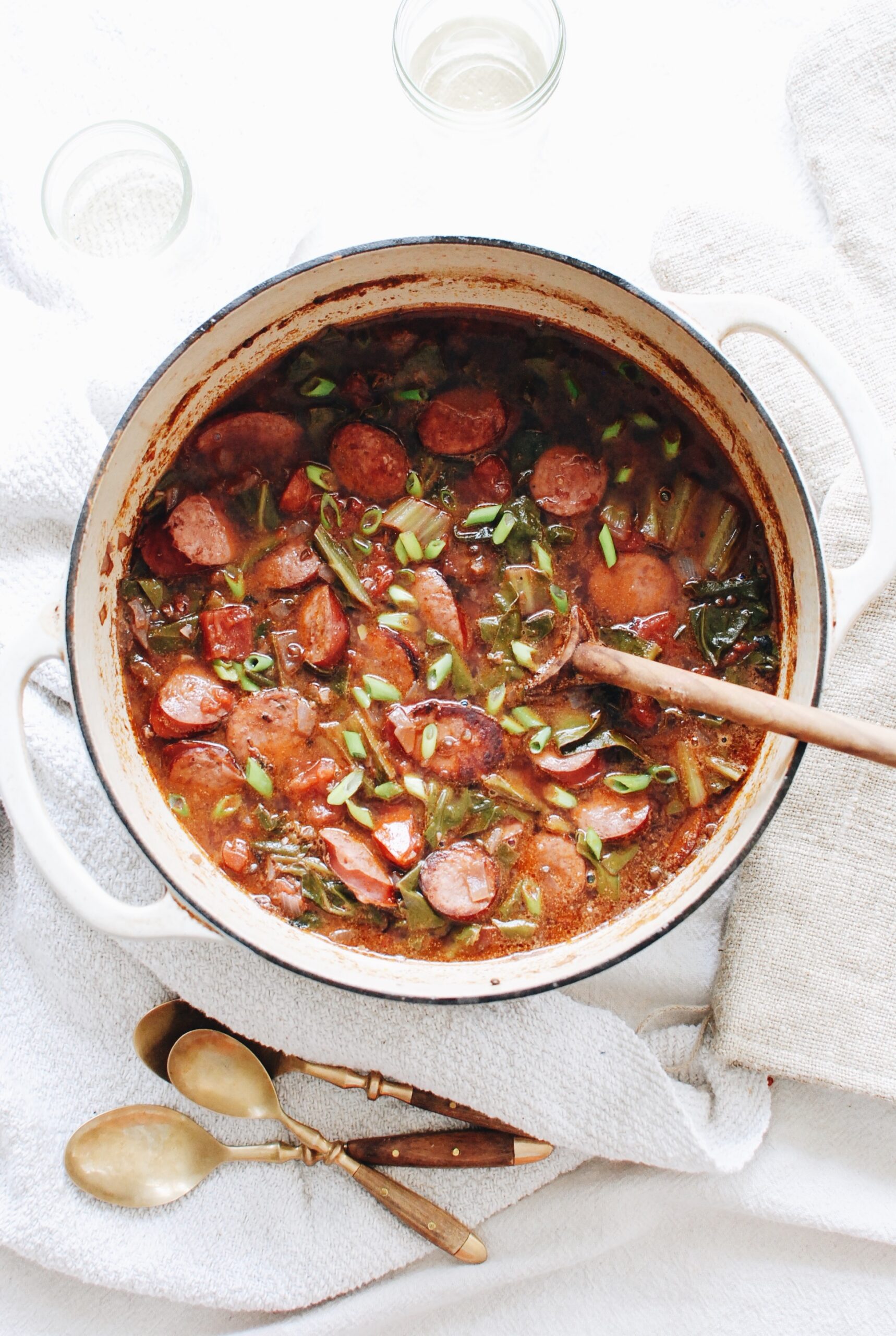 Lentil, Andouille Sausage and Swiss Chard Soup - Bev Cooks