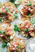 Crunchy Shrimp and Cabbage Tostadas / Bev Cooks