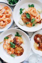 Seared Shrimp and Pineapple with Sticky Coconut Rice / Bev Cooks