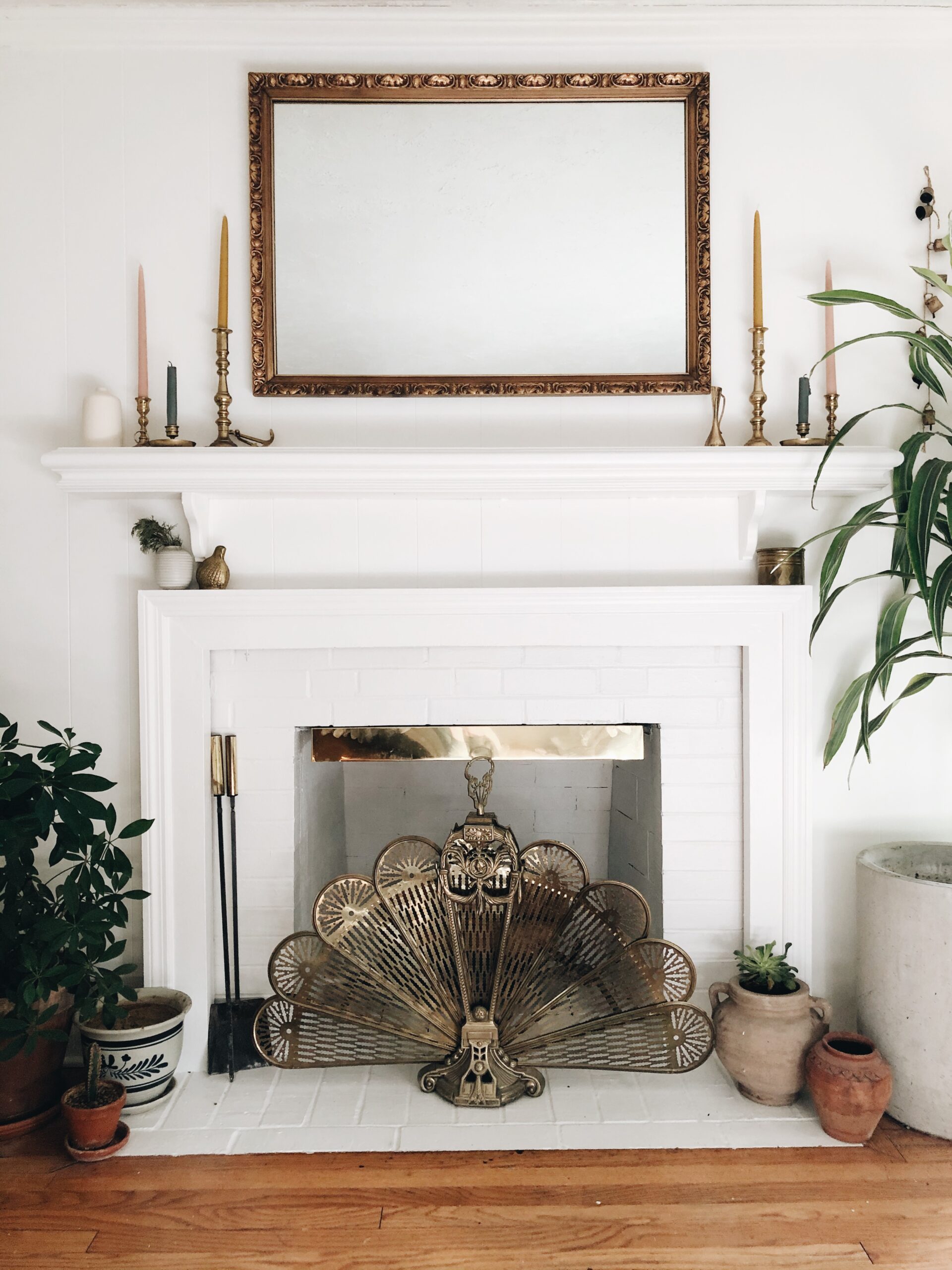 Painted fireplace on sale