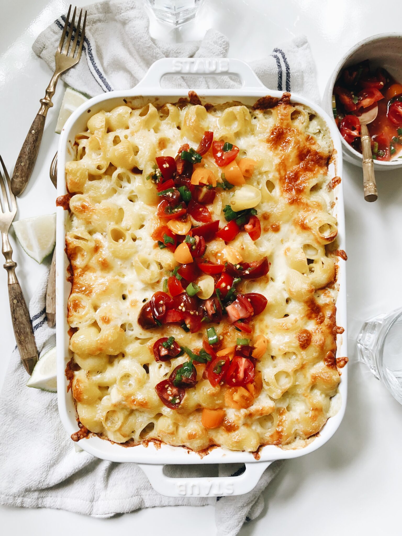 Creamy Chicken Enchilada Pasta Bake - Bev Cooks