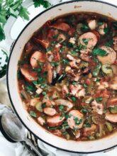 Smoked Cajun Soup with Chicken and Andouille Sausage / Bev Cooks