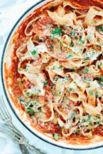 Pappardelle Pasta with a Simple Tomato Sauce / Bev Cooks