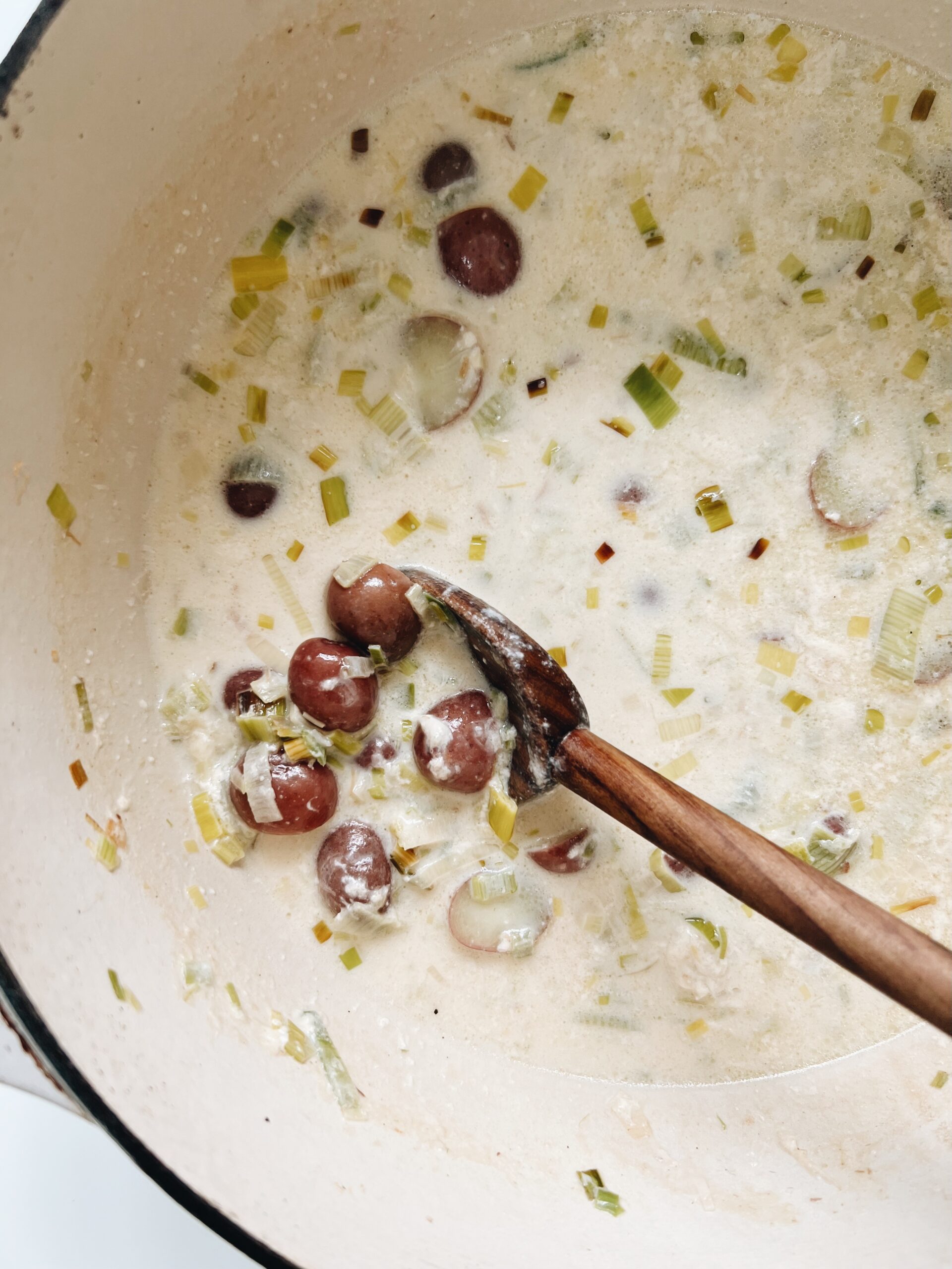 Salmon, Leek and Potato Chowder / Bev Cooks