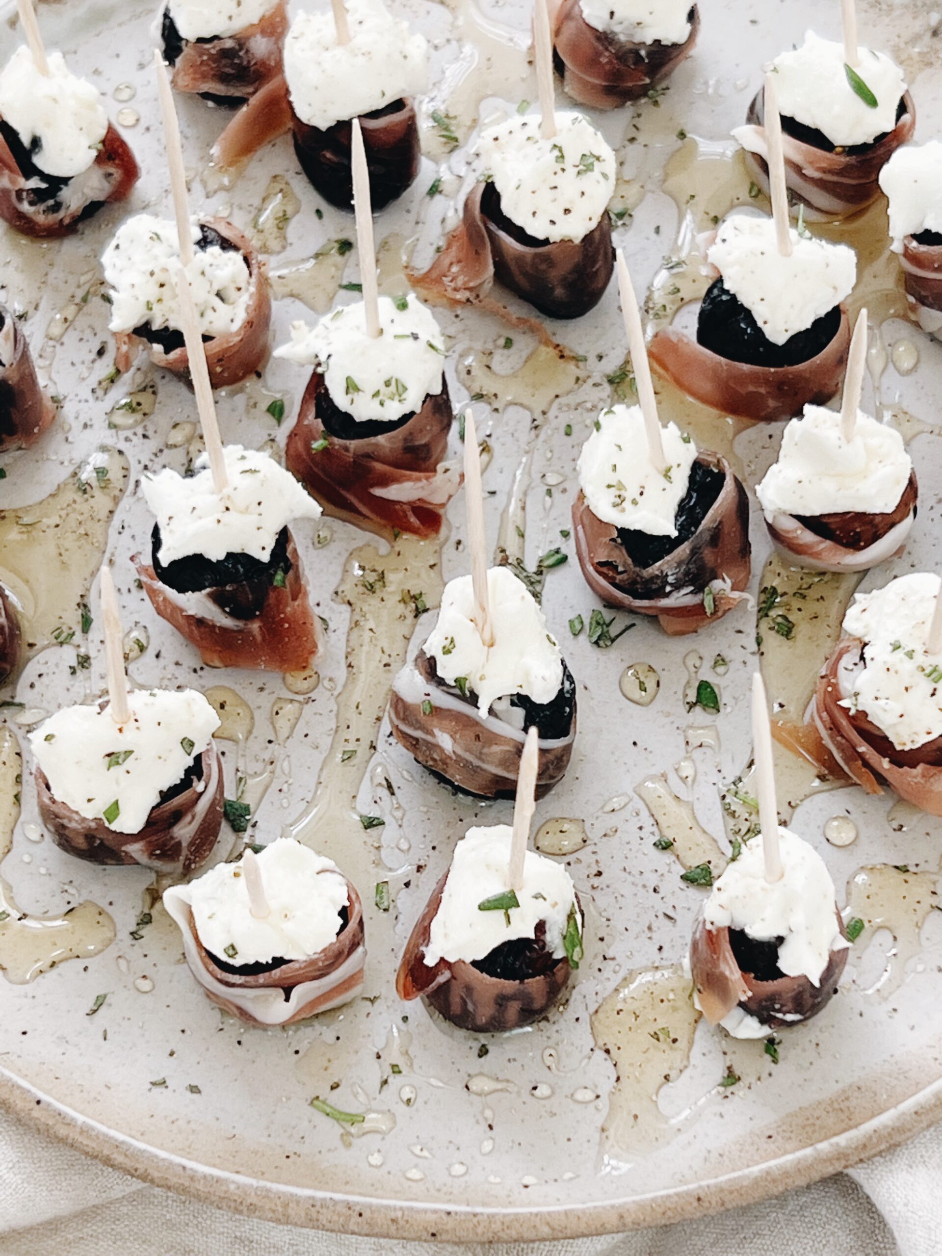 Prosciutto-Wrapped Figs with Goat Cheese and Honey - Bev Cooks