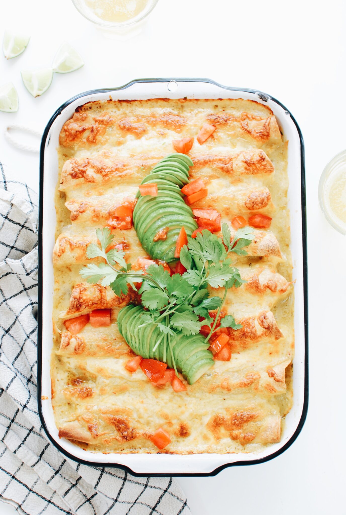 Slow Cooker Green Chicken Enchiladas - Bev Cooks