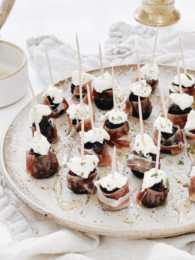 Prosciutto-Wrapped Figs with Goat Cheese and Honey / Bev Cooks