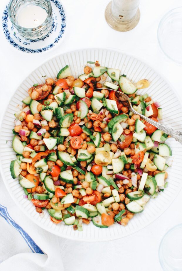 Roasted Chickpea Salad / Bev Cooks