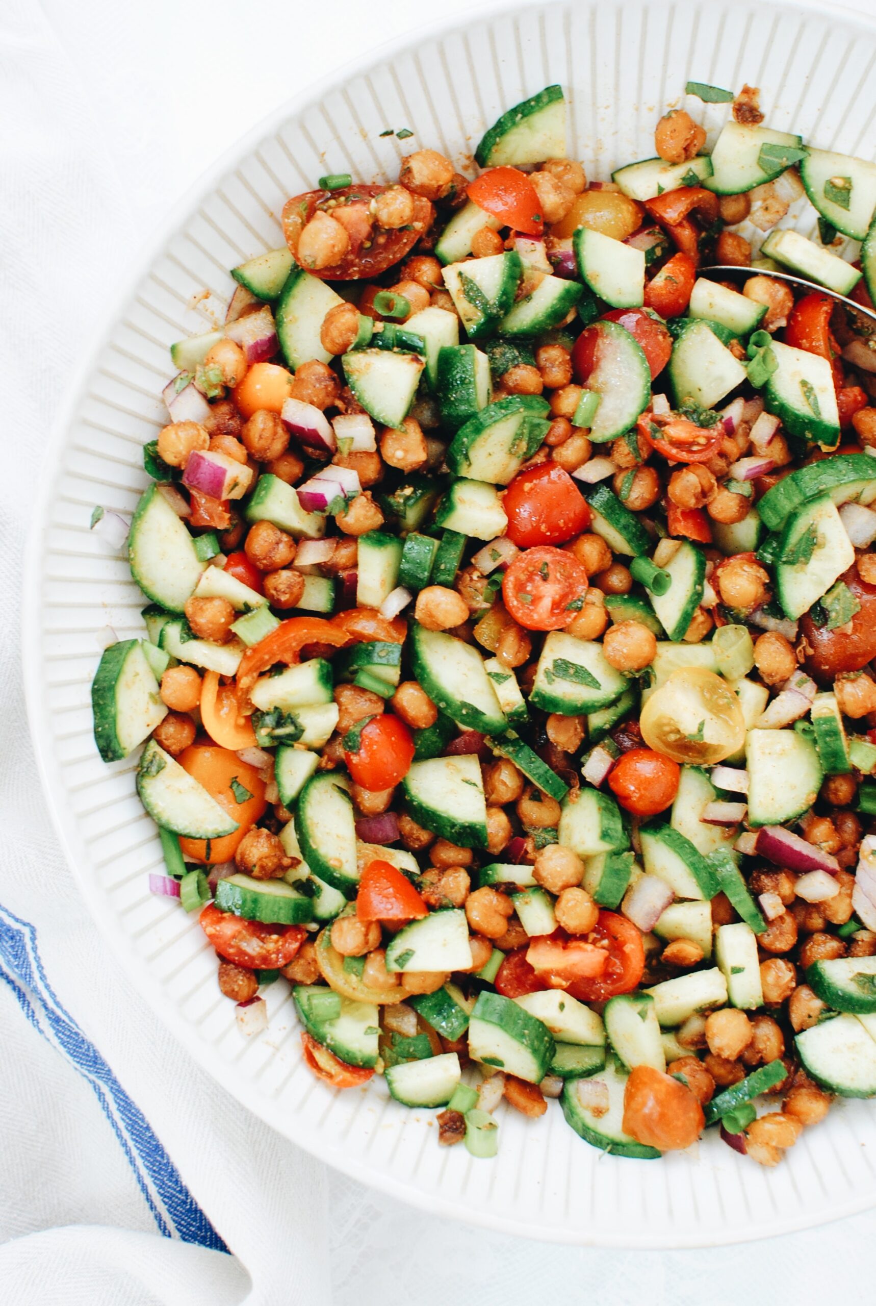 Roasted Chickpea Salad Bev Cooks