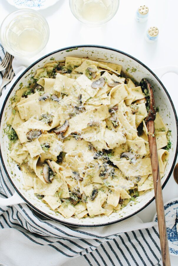 Pappardelle Pasta with Broccoli and Mushrooms - Bev Cooks