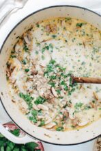 Creamy Sausage, Mushroom and Wild Rice Soup / Bev Cooks