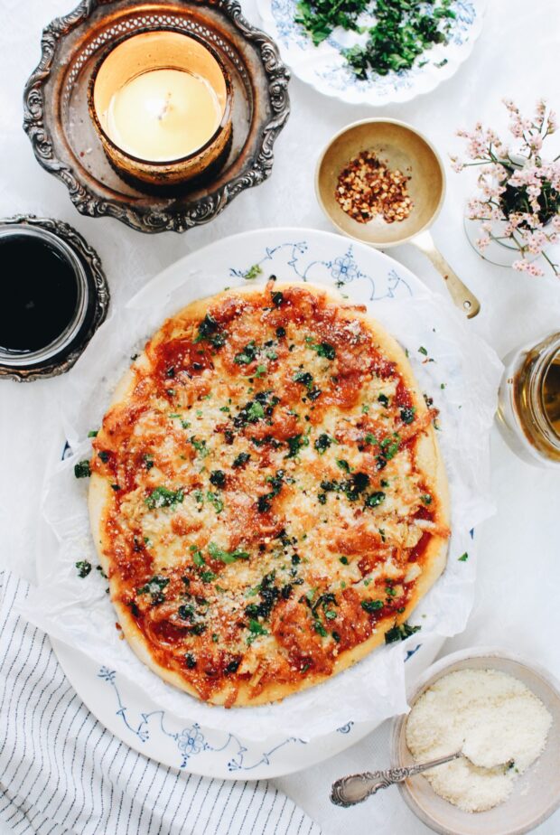 Pepperoni and Artichoke Heart Pizza / Bev Cooks