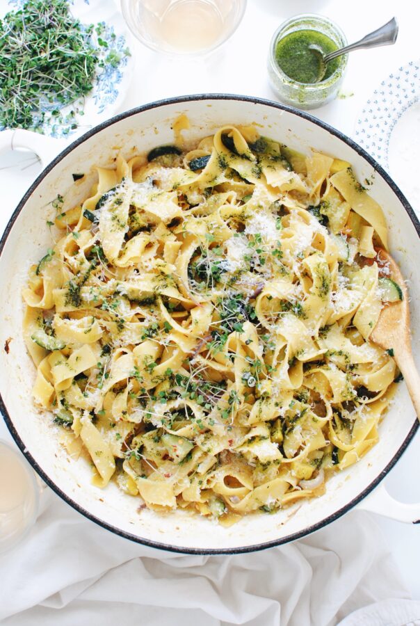 Pappardelle with Veggies and Herbs - Bev Cooks