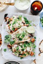 Seared Chicken Tacos with Cabbage Slaw / Bev Cooks