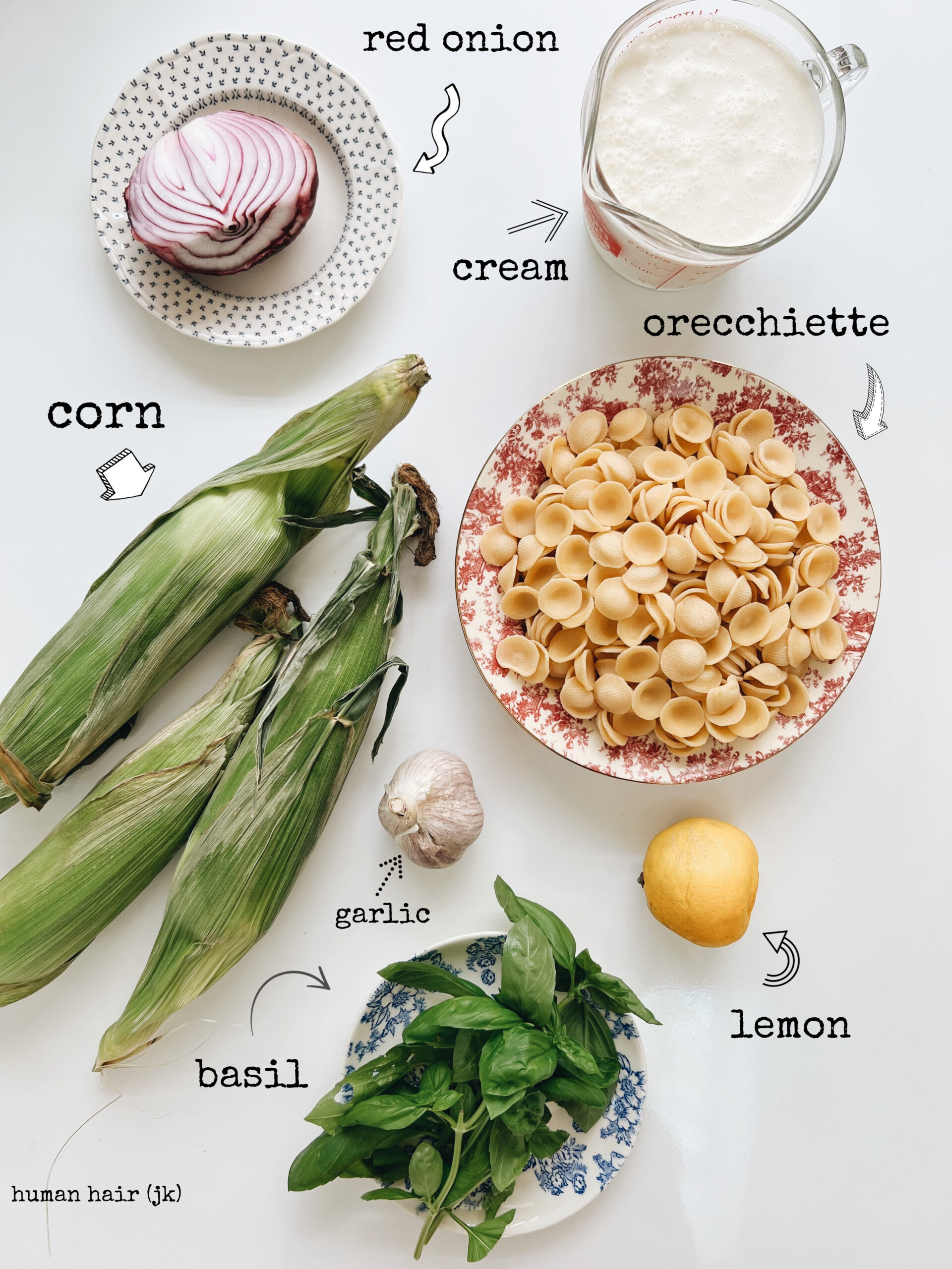 Creamy Orecchiette with Corn and Basil