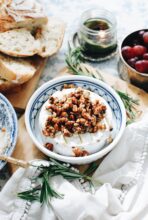 Baked Brie with Pecans and Rosemary / Bev Cooks