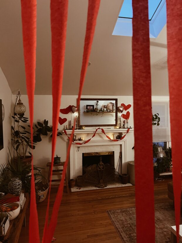 red living room / bev cooks