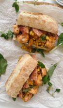 Salmon, Roasted Corn and Bacon Subs / Bev Cooks