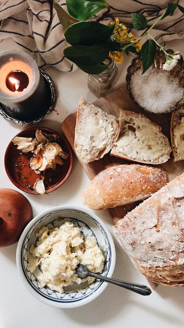 Homemade Roasted Garlic Butter / Bev Cooks