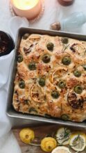 Olive and Lemon Focaccia / Bev Cooks