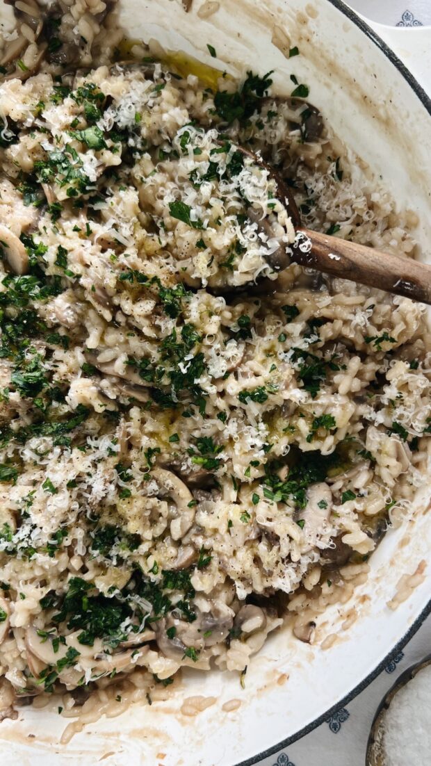 Mushroom Risotto / Bev Cooks