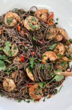 Soba Noodle Bowls with Shrimp / Bev Cooks