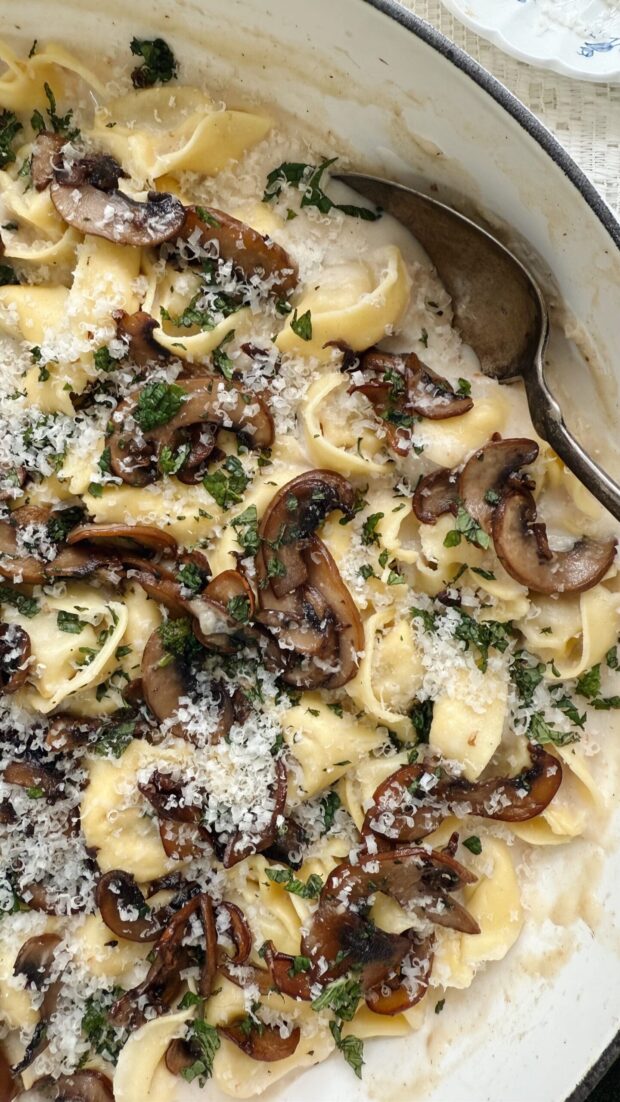 Creamy Mushroom Tortellini Creamy Mushroom Tortellini / Bev Cooks