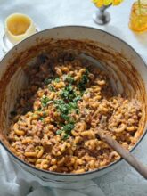 Creamy Taco Pasta / Bev Cooks