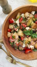 Caprese Panzanella Salad / Bev Cooks