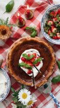 Strawberry Basque Cheesecake / Bev Cooks